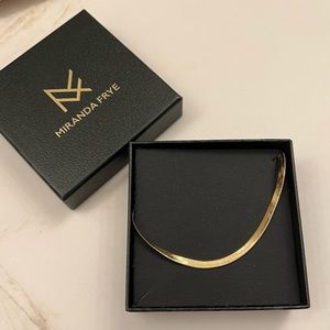 MIRANDA FRYE 18k gold pl herringbone “Mackenzie” necklace